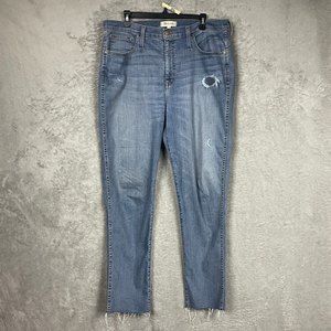 Madewell Womens Stovepipe Jeans in Holburn Wash Size 33 Raw Hem
